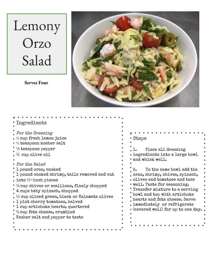 Lemony Orzo Salad - What's Cooking...